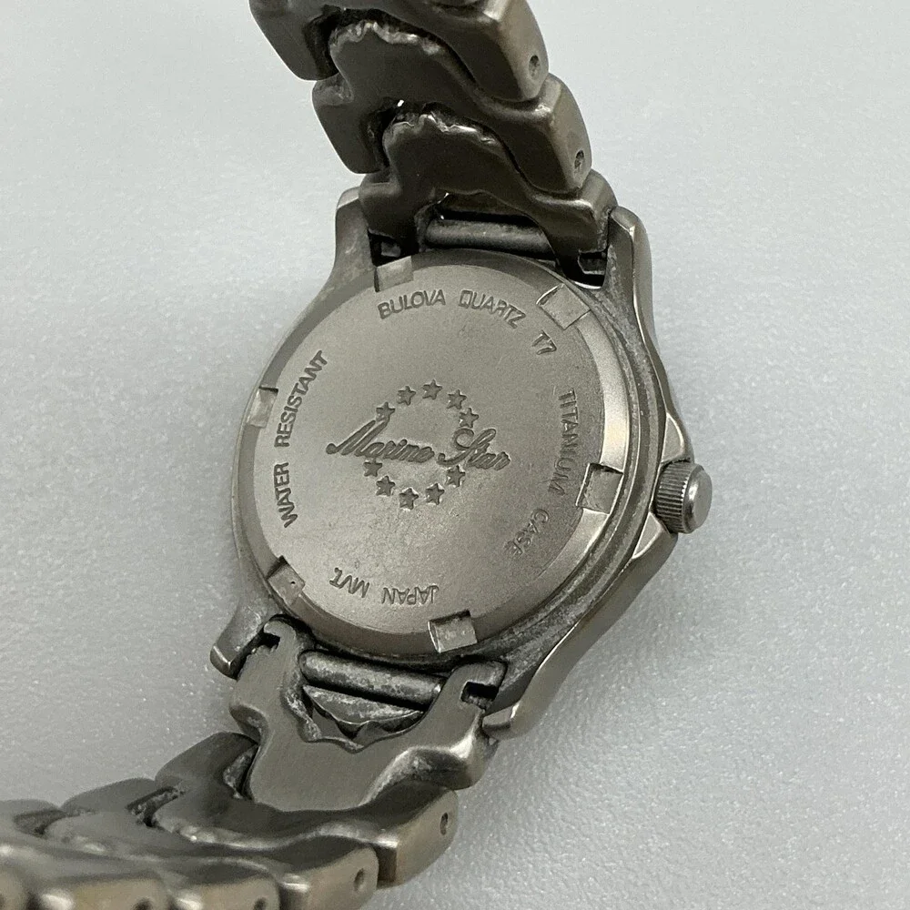 Bulova Marine Star Womens Watch 25mm White Dial Titanium NON RUNNING FOR PARTS